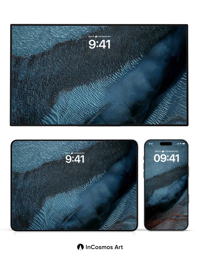 Serpentine Abyss Wallpaper with Frozen Currents