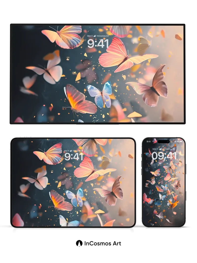 Luminous Flutter Wallpaper with Ethereal Smoke