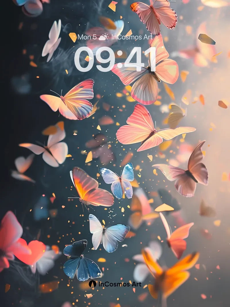 Luminous Flutter Wallpaper with Ethereal Smoke