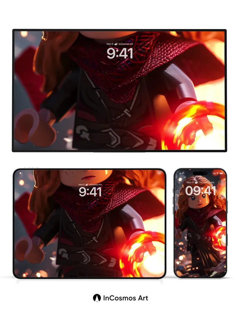 Fiery Resolve Wallpaper with LEGO Magic