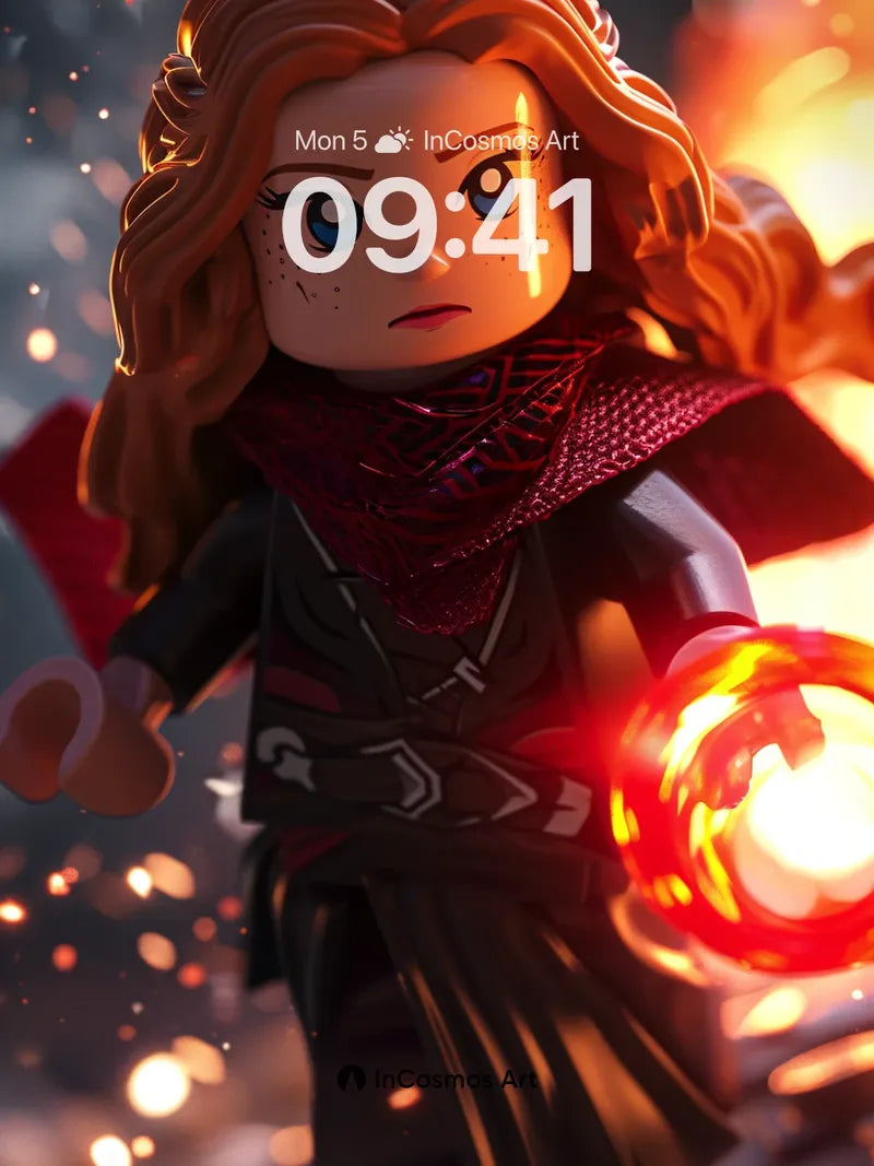 Fiery Resolve Wallpaper with LEGO Magic