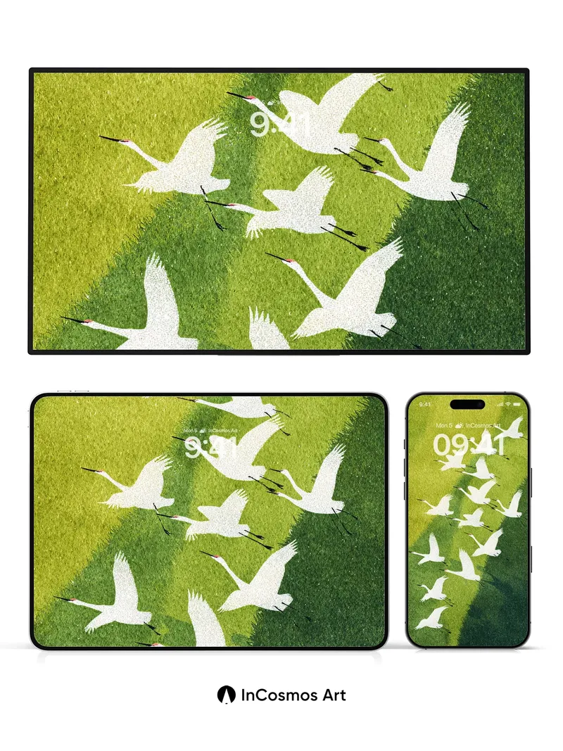 Serenity Flight Wallpaper with Emerald Shadow