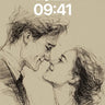 Whispering Lines Wallpaper with Soulful Gaze wallpaper for iPhone, iPad & Mac