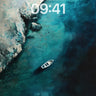 Solitary Drift Wallpaper with Turquoise Depths wallpaper for iPhone, iPad & Mac