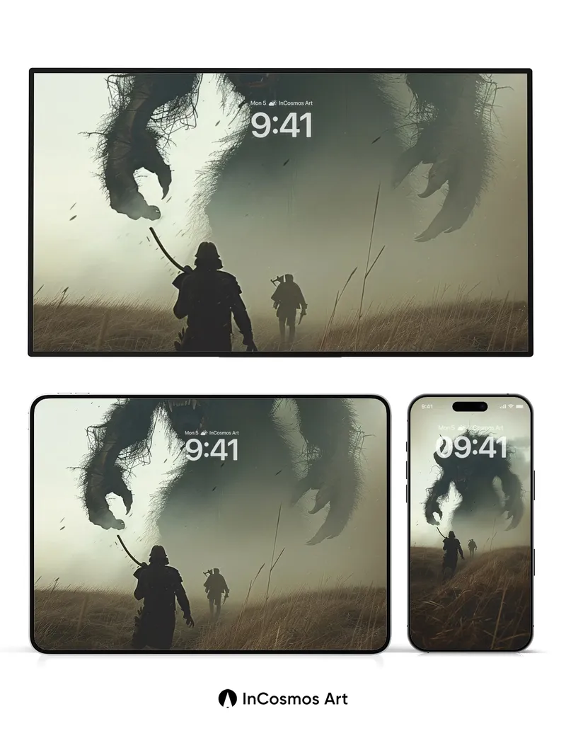 Shadowed Beast Wallpaper with Whispering Grass