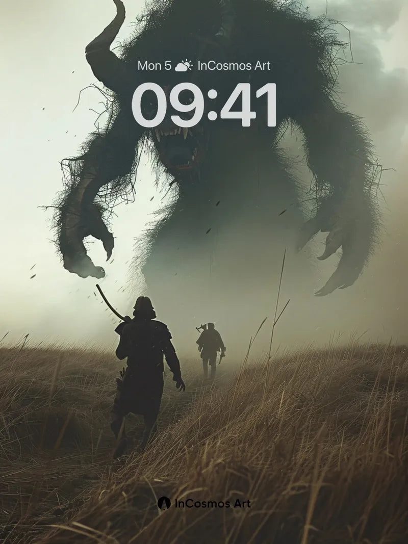 Shadowed Beast Wallpaper with Whispering Grass