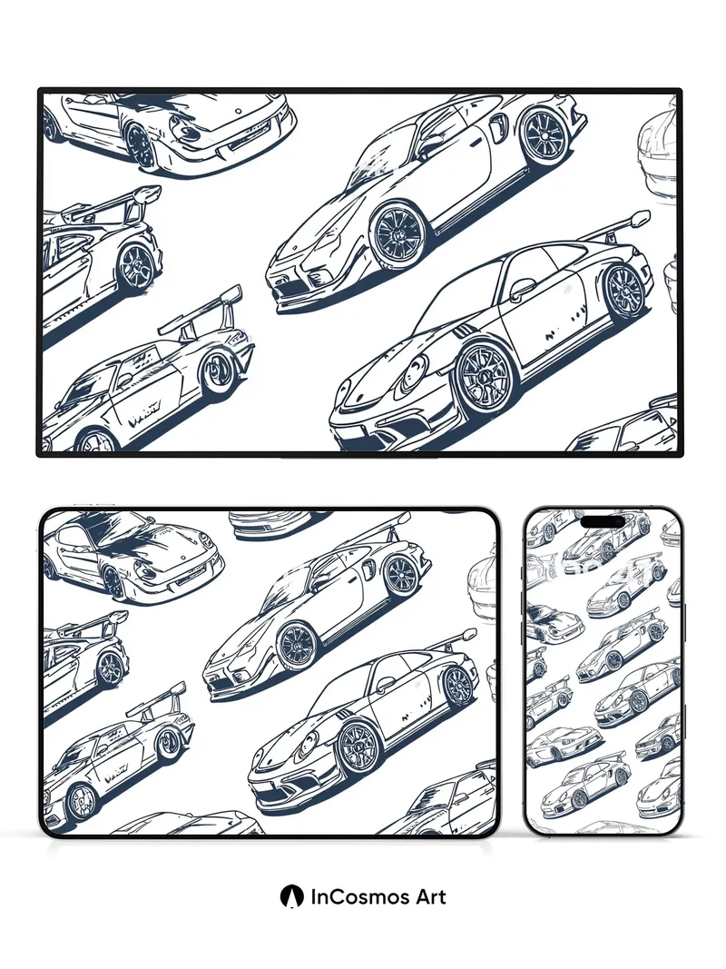 Steel Whispers Wallpaper with Racing Lines