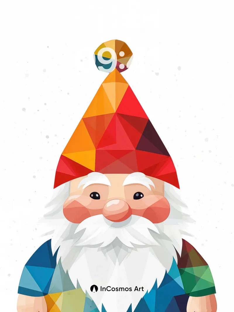 Geometric Gnome Wallpaper with Faceted Charm wallpaper for iPhone, iPad & Mac