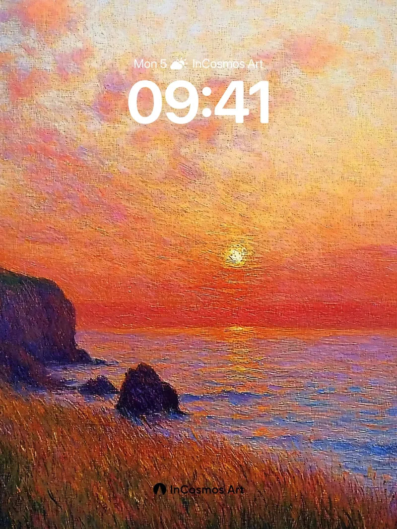 Crimson Horizon Wallpaper with Sunlit Dunes wallpaper for iPhone, iPad & Mac