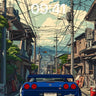 Neon Pulse Wallpaper with Electric Blue Drift wallpaper for iPhone, iPad & Mac