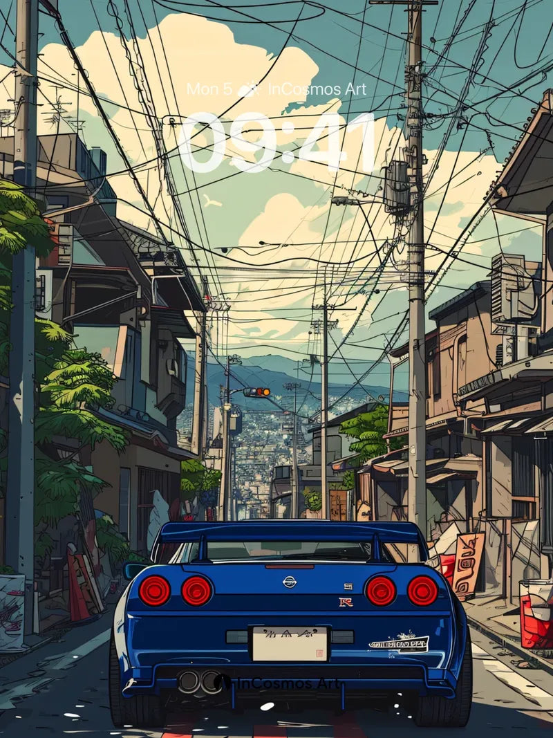 Neon Pulse Wallpaper with Electric Blue Drift