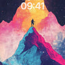 Cosmic Ascent Wallpaper with Neon Peaks wallpaper for iPhone, iPad & Mac