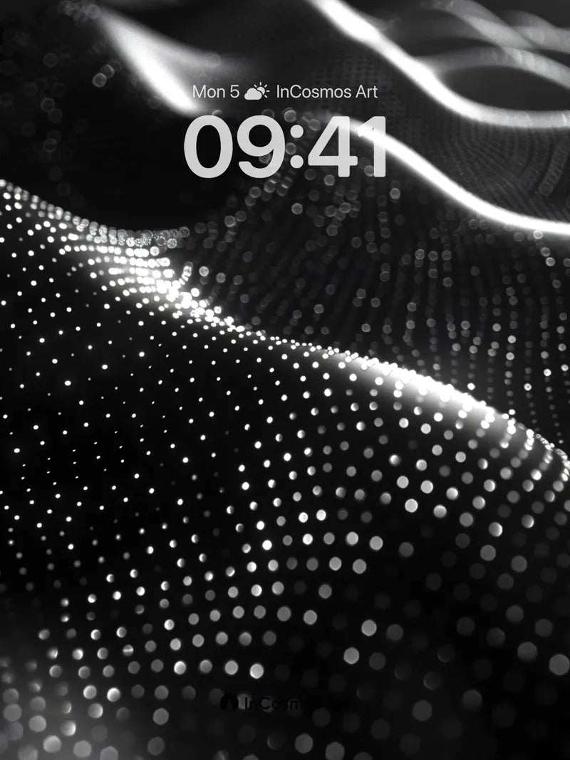 Luminous Wave Wallpaper with Dotted Veil