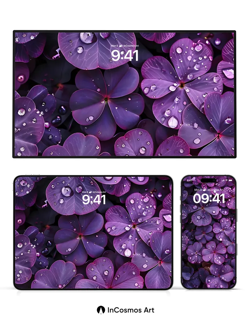 Velvet Nightshade Wallpaper with Dewdrop Whispers