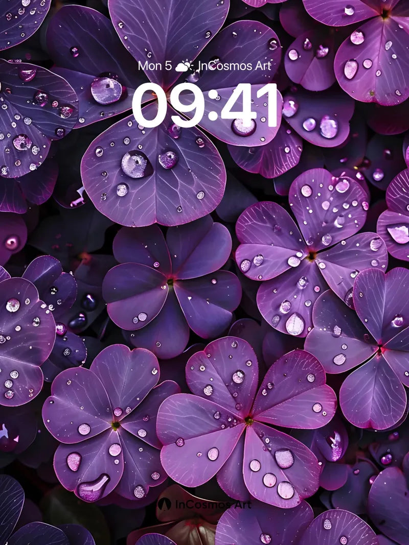 Velvet Nightshade Wallpaper with Dewdrop Whispers