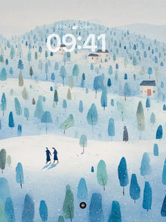 Winter Forest Whispers Background Illustration, iPhone Duo cover screen