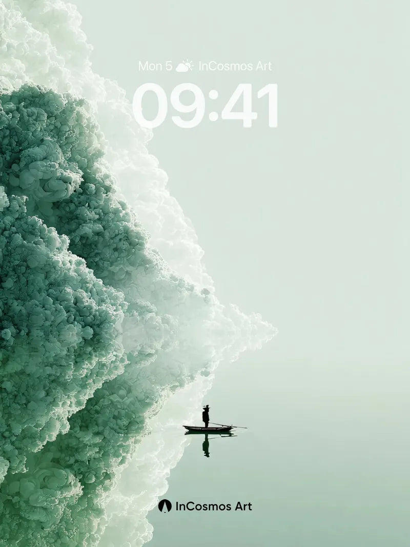 Serenity Cloudscape Wallpaper with Floating Solitude wallpaper for iPhone, iPad & Mac