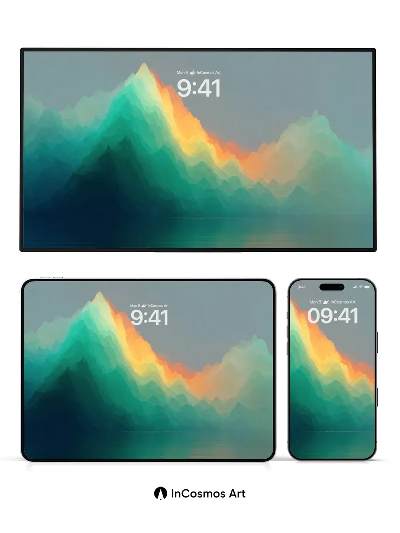 Spectral Ridge Wallpaper with Liquid Light