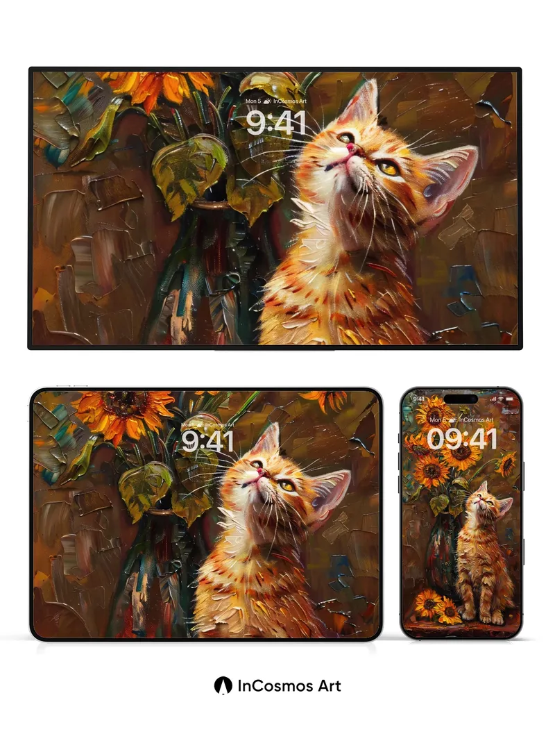 Golden Whisker Wallpaper with Sunflower Reverie