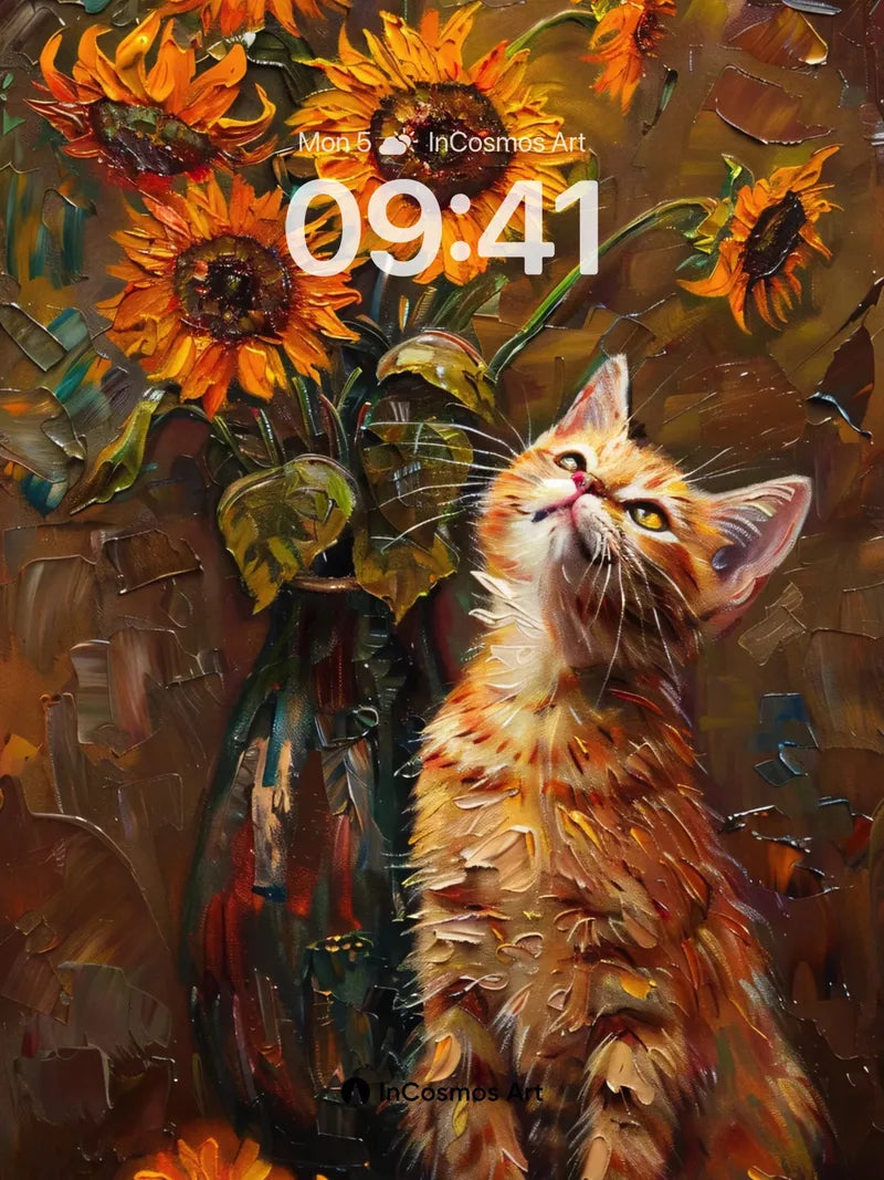 Golden Whisker Wallpaper with Sunflower Reverie