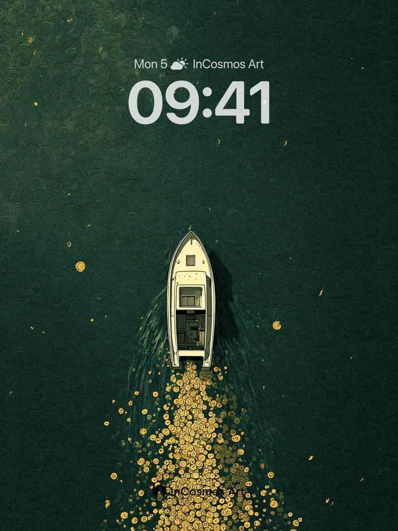 Golden Wake Wallpaper with Silent Drift wallpaper for iPhone, iPad & Mac
