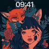 Midnight Bloom Wallpaper with Fox Whispers wallpaper for iPhone, iPad & Mac