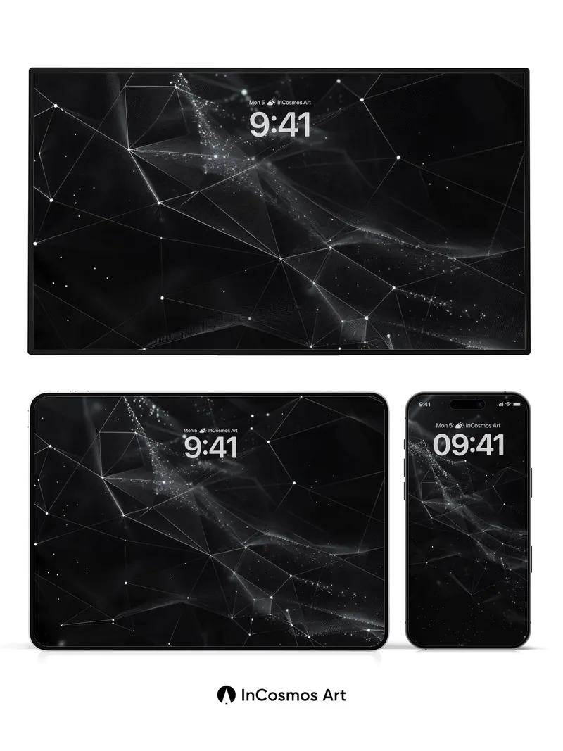 Neural Glow Wallpaper with Floating Constellations