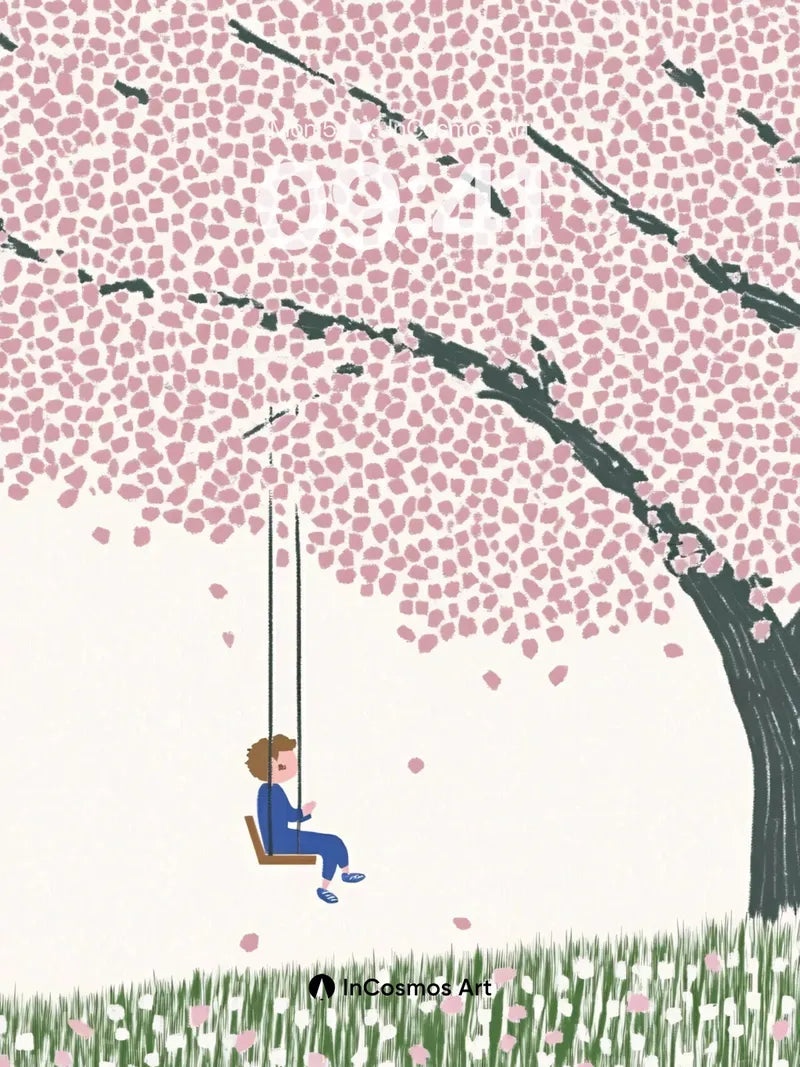 Serenity Swing Wallpaper with Cherry Canopy
