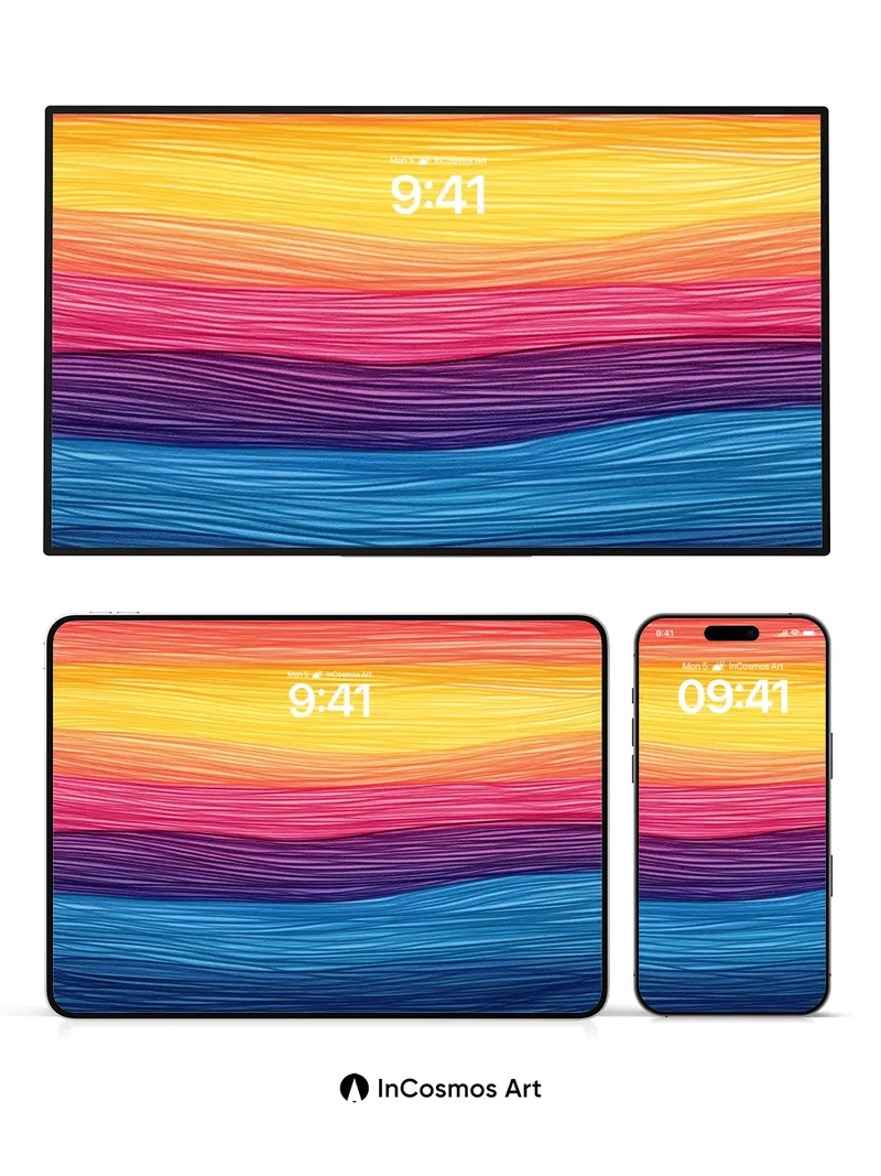 Sunset Pulse Wallpaper with Liquid Light