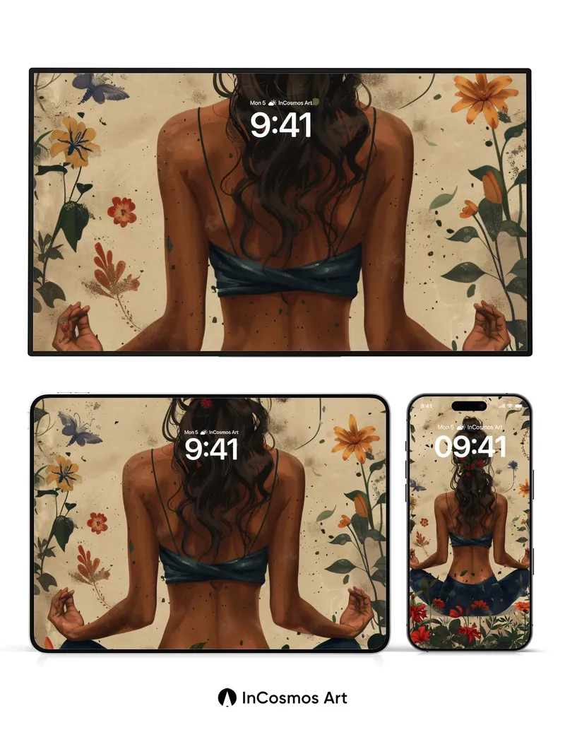 Serenity Bloom Wallpaper with Hidden Petals