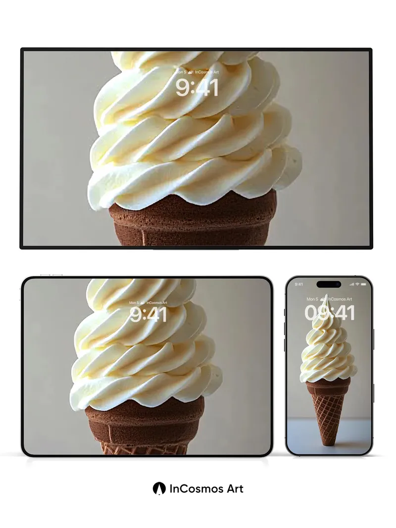 Creamy Spiral Wallpaper with Chocolate Grid