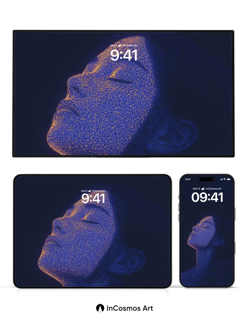 Serene Mesh Wallpaper with Digital Glow