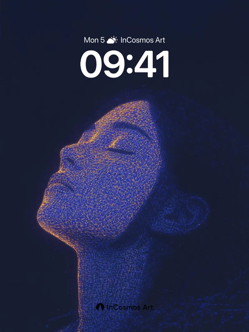 Serene Mesh Wallpaper with Digital Glow