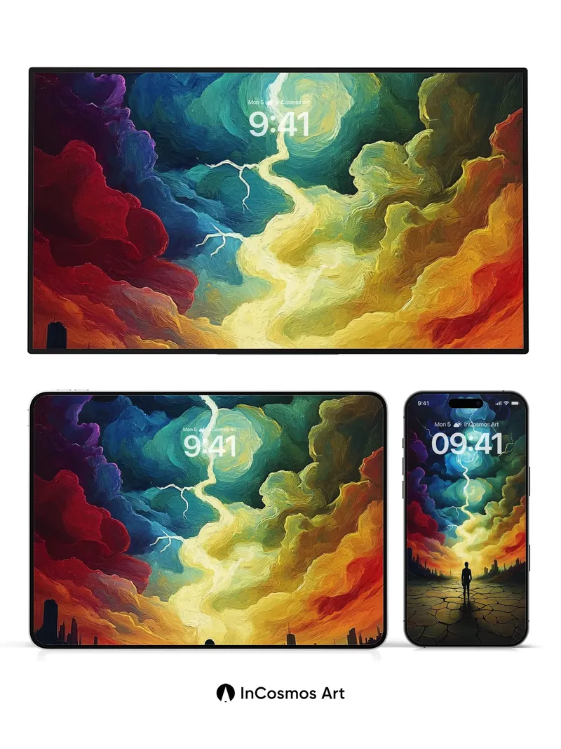 Stormborn Solitude Wallpaper with Celestial Lightning