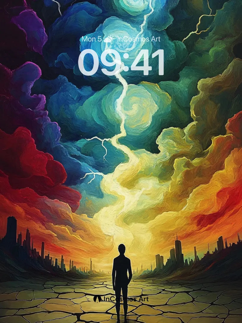 Stormborn Solitude Wallpaper with Celestial Lightning