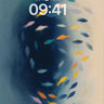 Ethereal Fish Swarm Gradient Flow Wallpaper wallpaper for iPhone, iPad & Mac