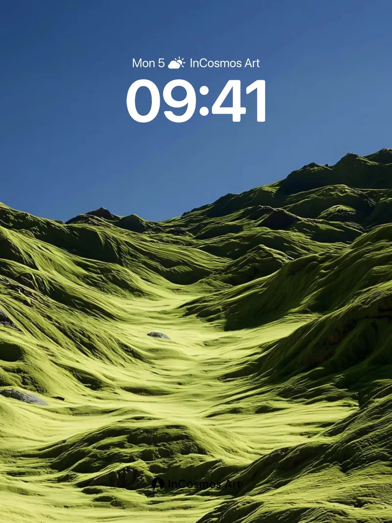 Luminous Valley Wallpaper with Living Moss