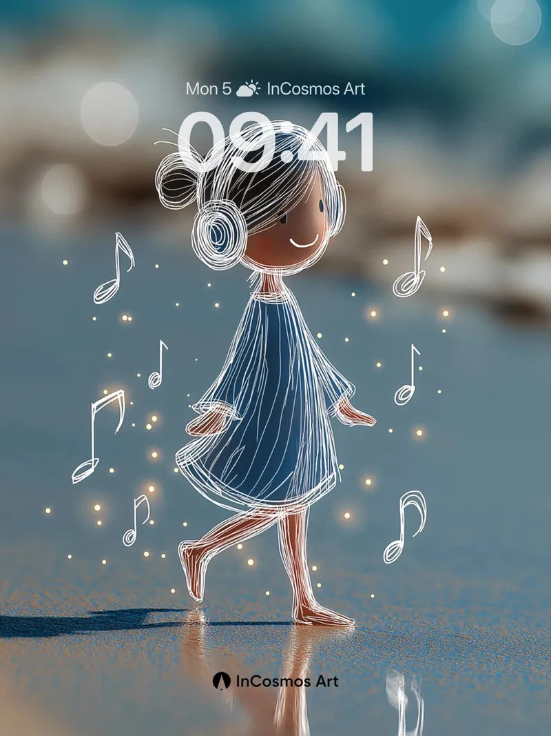 Whimsical Sketch Wallpaper with Floating Notes