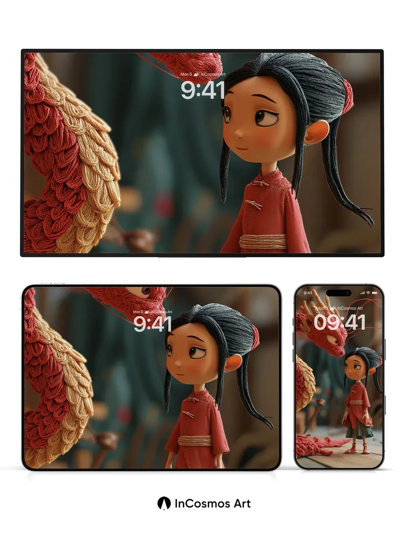 Whispering Threads Wallpaper with Dragon's Breath