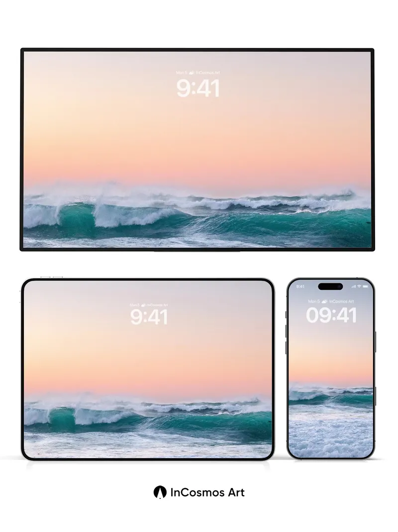 Cerulean Dawn Wallpaper with Foaming Edge