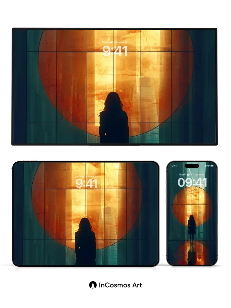 Solitude Eclipse Wallpaper with Glass Reflections