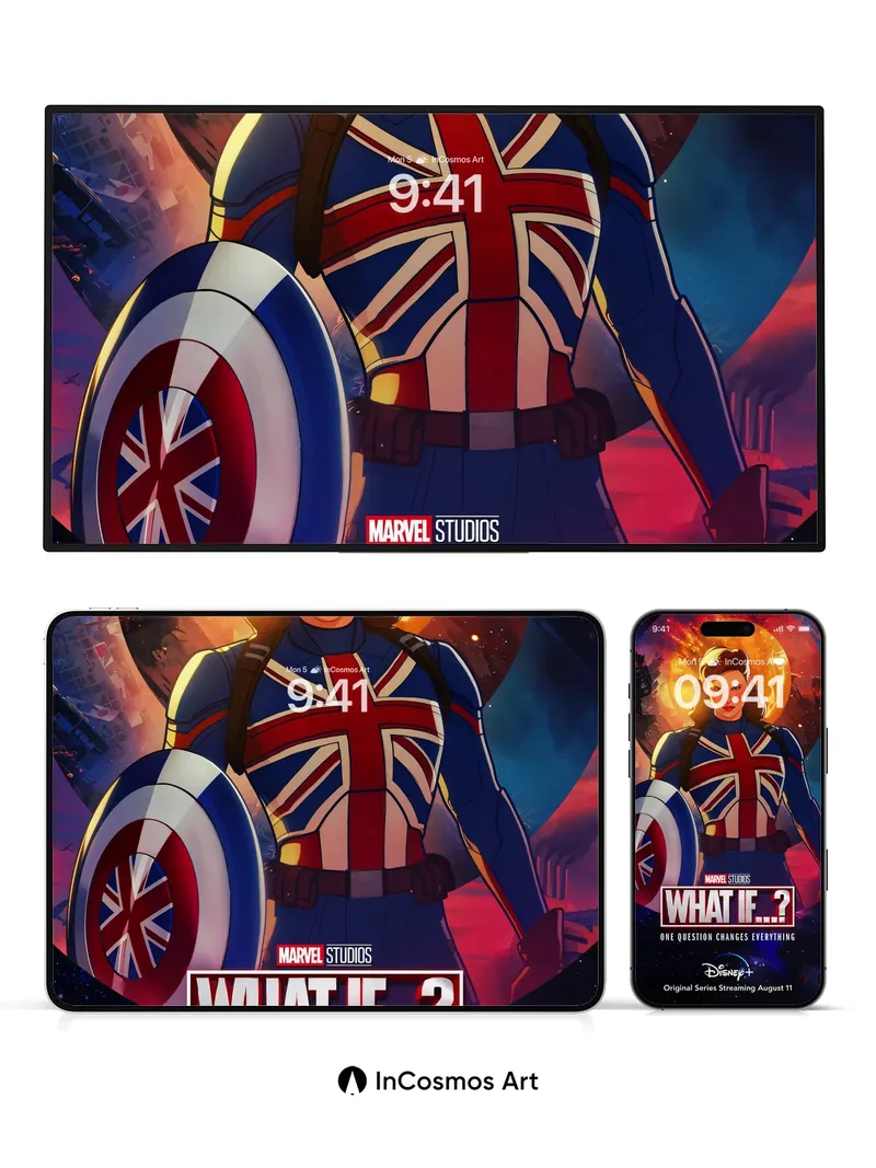 Cosmic Shield Wallpaper with Union Jack Pulse