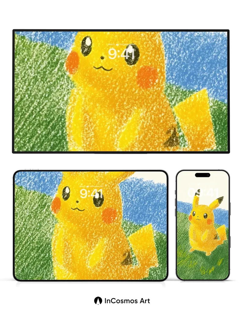 Sunlit Sketch Wallpaper with Crayon Texture