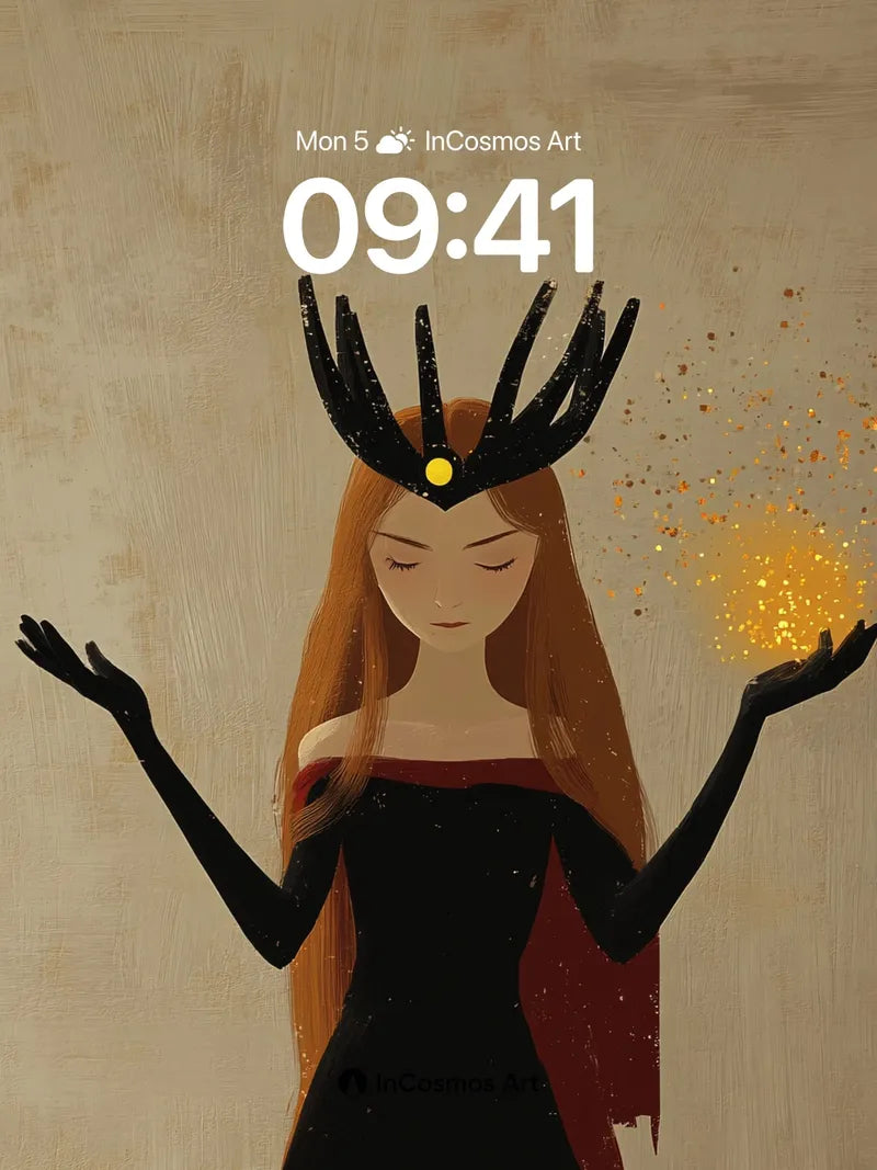 Serene Sorcery Wallpaper with Golden Dust wallpaper for iPhone, iPad & Mac