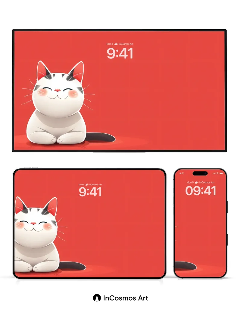 Blushing Whisker Wallpaper with Soft Red Hush