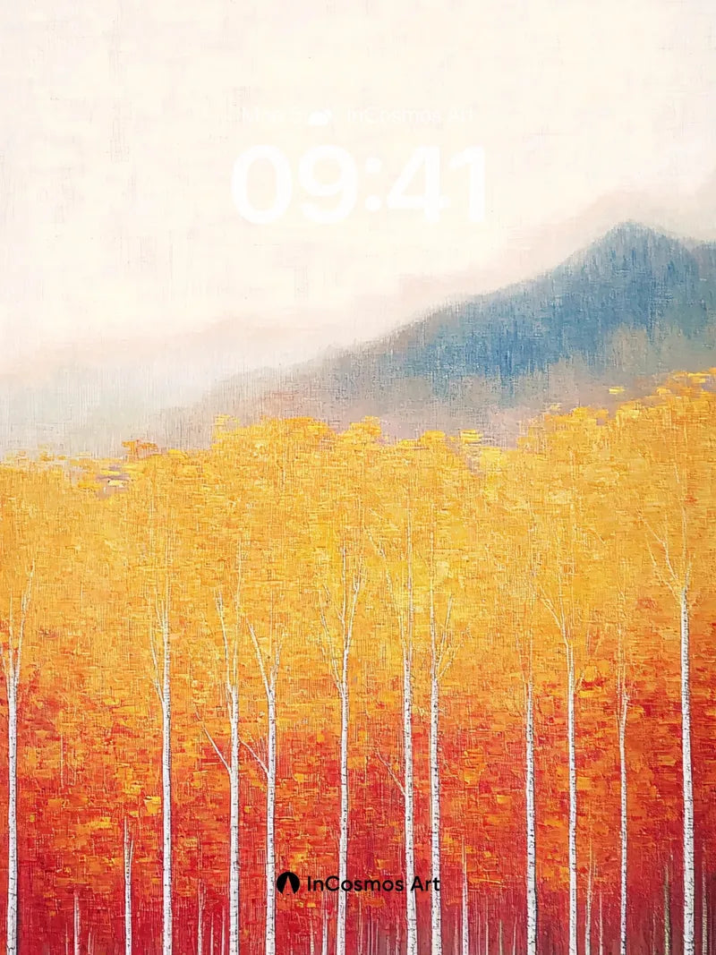 Autumn Hush Wallpaper with Mountain Veil