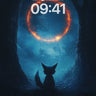 Whispering Ember Wallpaper with Fox Silhouette wallpaper for iPhone, iPad & Mac