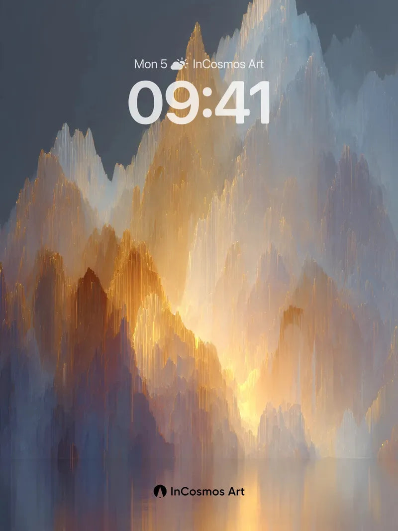 Golden Veil Wallpaper with Frozen Light