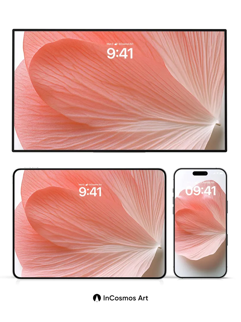 Soft Petal Hush Wallpaper with Veined Light