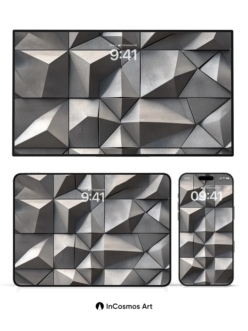 Futurist Geometry Wallpaper with Shifting Light